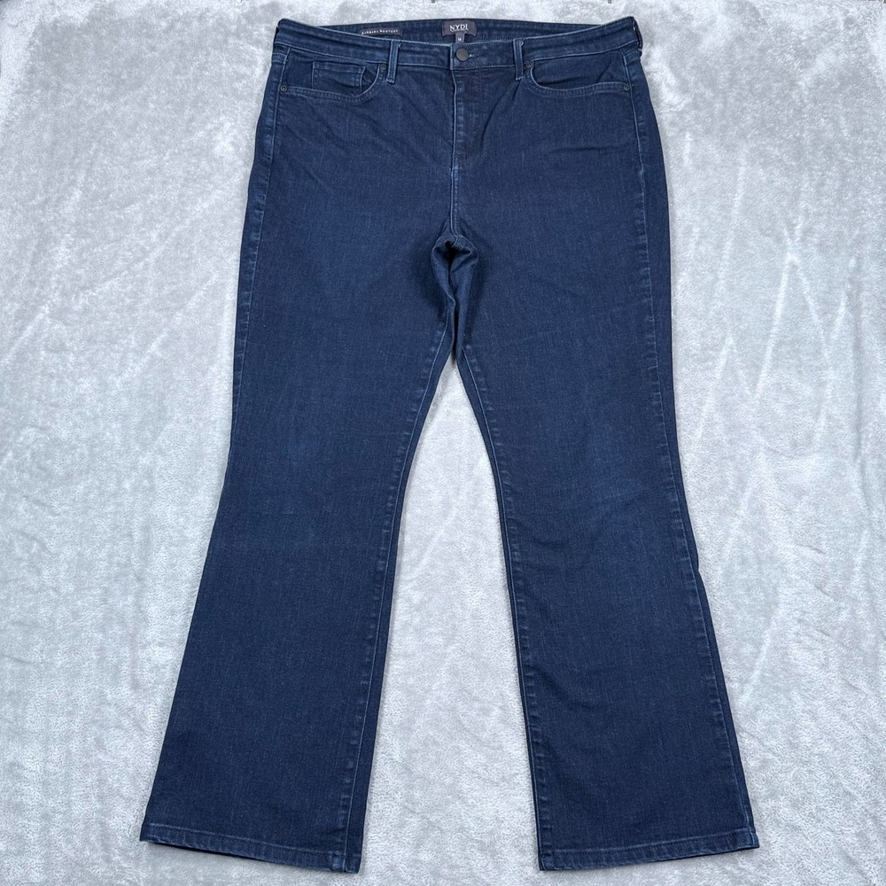NYDJ Barbara Bootcut Jeans Womens 16 Lift Tuck High Rise Waist Dark Wash Stretch